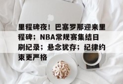 开元体育-包含里程碑夜！巴塞罗那迎来里程碑；NBA常规赛集结日刷纪录；悬念犹存；纪律约束更严格的词条